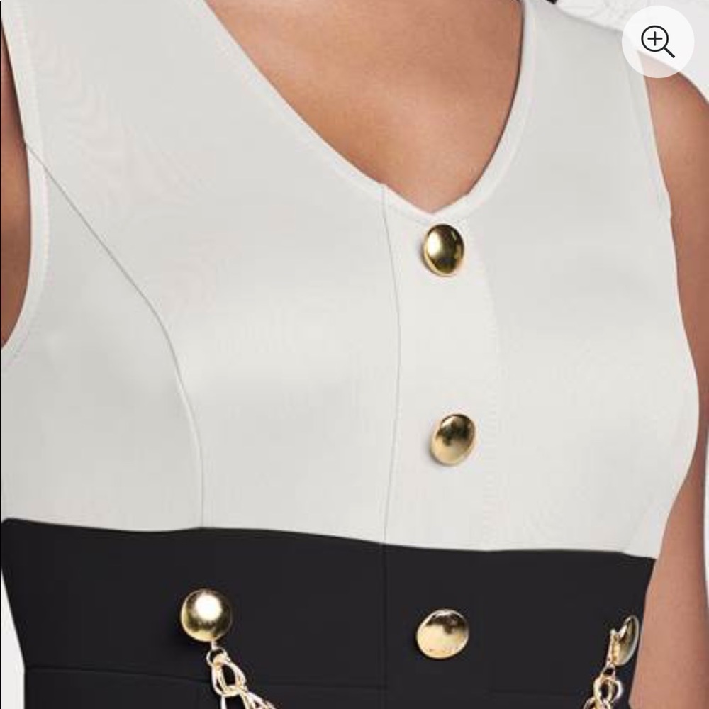 Sold elsewhere Chain Detail Dress sizes M Brand New Color: White & Black - Picture 6 of 8